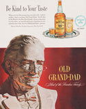 Vintage magazine ad OLD GRAND DAD Bourbon Whiskey from 1949 bottle and man pictured