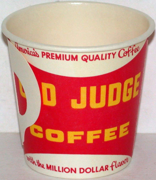 Vintage paper cup OLD JUDGE COFFEE Premium Quality unused new old stock n-mint+