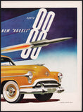 Vintage magazine ad OLDSMOBILE 1951 Rocket Super 88 yellow car pictured 2 page