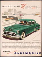 Vintage magazine ad OLDSMOBILE 88 from 1949 with new futuramic rocket engine