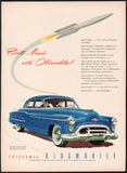 Vintage magazine ad OLDSMOBILE automobile 1950 Rocket Ahead slogan featured