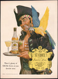 Vintage magazine ad OLD ST CROIX IMPORTED RUM 1943 pirate and parrot pictured