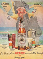 Vintage magazine ad OLD ST CROIX Rum Boston 1945 pirate and parrots pictured