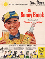 Vintage magazine ad OLD SUNNY BROOK KENTUCKY WHISKEY 1949 Horse jockey pictured