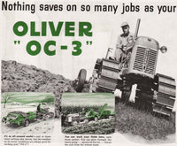 Vintage magazine ad OLIVER Farm Machinery from 1952 Oliver OC-3 tractor pictured