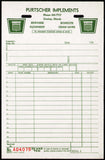Vintage receipt PURTSCHER IMPLEMENTS Oliver logo Kewanee Homelite Dunlap ILL