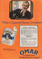 Vintage magazine ad OMAR CIGARETTES 1919 pack pictured The American Tobacco Co