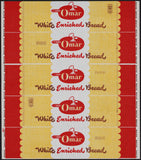 Vintage bread wrapper OMAR WHITE BREAD baker pictured 1953 Omaha new old stock