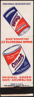 Vintage matchbook cover OMAR PRODUCTS Wallpaper cleaner pictured Columbus Ohio