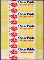Vintage bread wrapper OMAR PRIDE dated 1961 chef pictured Hall Cleveland unused