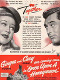 Vintage magazine ad ONCE UPON A HONEYMOON movie 1942 Ginger Rogers and Cary Grant