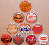 Vintage soda pop bottle caps ORANGE FLAVORS Lot of 17 different new old stock