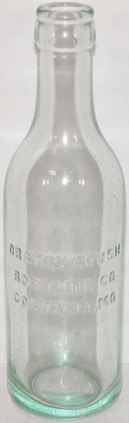 Vintage soda pop bottle ORANGE CRUSH Columbia Missouri embossed early Rare one