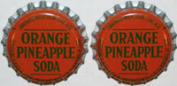 Soda pop bottle caps Lot of 12 ORANGE PINEAPPLE cork lined unused new old stock
