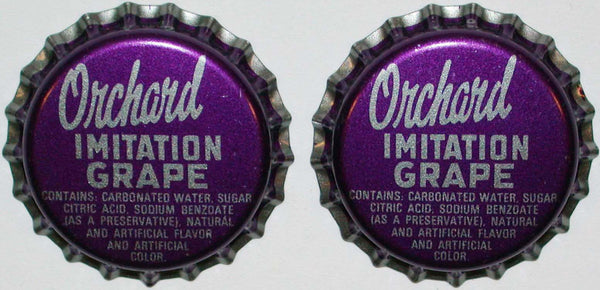 Soda pop bottle caps ORCHARD GRAPE Lot of 2 plastic lined unused new old stock