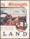 Vintage magazine ad OVERLAND AUTOMOBILE all steel 1924 Baumgartner art two page