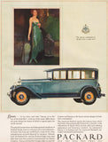 Vintage magazine ad PACKARD from 1927 woman and a blue automobile pictured