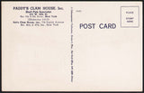 Vintage postcard PADDYS CLAM HOUSE picturing the restaurant New York City linen