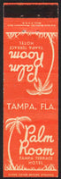 Vintage matchbook cover PALM ROOM tree pictured Tampa Terrace Hotel Florida