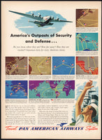Vintage magazine ad PAN AMERICAN AIRWAYS 1941 route maps and sailor pictured