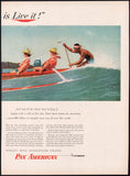 Vintage magazine ad PAN AMERICAN AIRLINE 1956 Norman Rockwell Hawaiian art 2 page