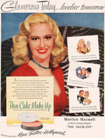 Vintage magazine ad PAN CAKE MAKE UP from 1946 Marilyn Maxwell in The Show Off