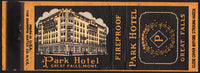 Vintage matchbook cover PARK HOTEL Great Falls Montana picturing the hotel