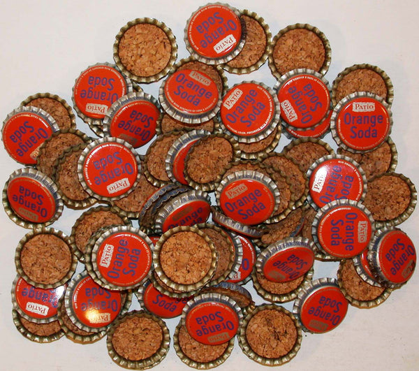 Soda pop bottle caps Lot of 100 PATIO ORANGE Pepsi Cola cork lined new old stock