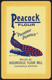 Vintage playing card PEACOCK FLOUR bird picture Higginsville Flour Mill Missouri