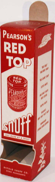 Vintage box PEARSONS RED TOP SNUFF dispenser type unused new old stock n-mint