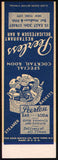 Vintage matchbook cover PEERLESS RESTAURANT Bar New York City salesman sample
