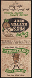 Vintage full matchbook PEGNATAROS SUPER MARKETS cartoon Peg Hamden New Haven CT