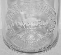 Vintage milk bottle PENNDELL DAIRY PRODUCTS Stroudsburg Pennsylvania 1934 embossed pint