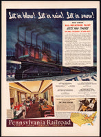 Vintage magazine ad PENNSYLVANIA RAILROAD 1941 train on snowy night pictured