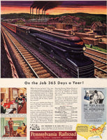 Vintage magazine ad PENNSYLVANIA RAILROAD 1941 S1 class 6100 steam locomotive