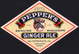 Vintage soda pop bottle label PEPPERS GINGER ALE moose 1pt8oz Ashland PA unused