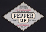 Vintage soda pop bottle label PEPPERS PEPPER UP Ashland PA unused new old stock