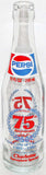 Vintage soda pop bottle PEPSI COLA 75th Anniversary 1980 Charlotte 10oz n-mint