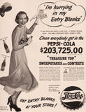 Vintage magazine ad PEPSI COLA from 1948 Treasure Top Contest bottle cap logo