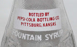 Vintage soda pop bottle PEPSI COLA Fountain Syrup 1943 Pittsburg Kansas excellent++