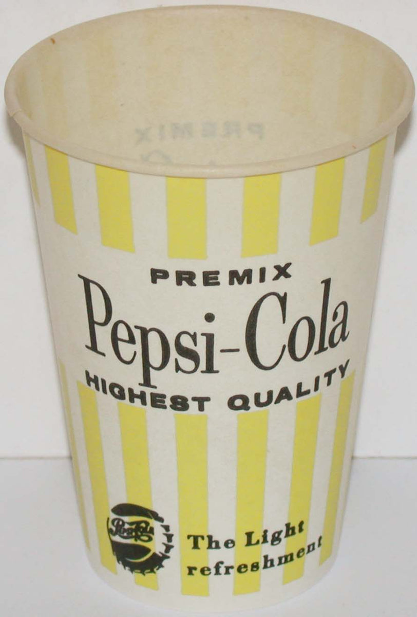 Vintage paper cup PEPSI COLA Premix 7oz bottle cap logo new old stock ...