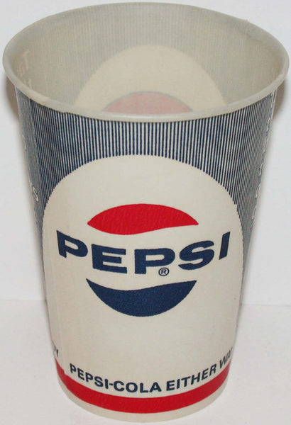 Vintage paper cup PEPSI DIET PEPSI Taste that beats the other cold slogan 7oz