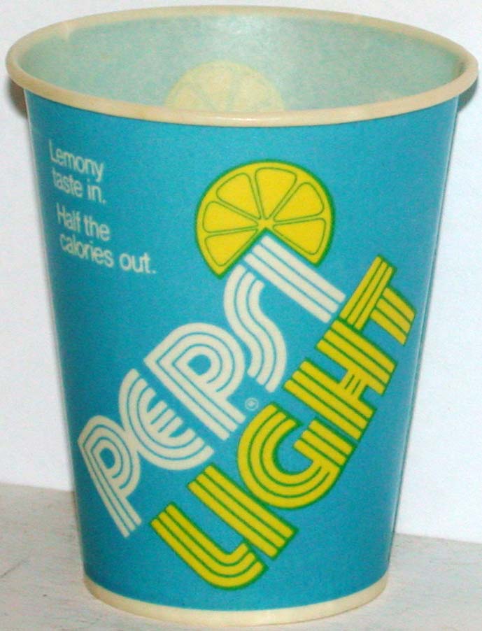 Vintage paper cup PEPSI LIGHT Pepsi Cola 4oz size unused new old stock ...