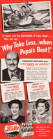 Vintage magazine ad PEPSI COLA 1949 Professor Maitland 2 Full Glasses 6 pack pictured