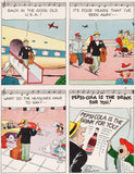 Vintage magazine ad PEPSI COLA from 1947 man getting off plane Alvah Posen art