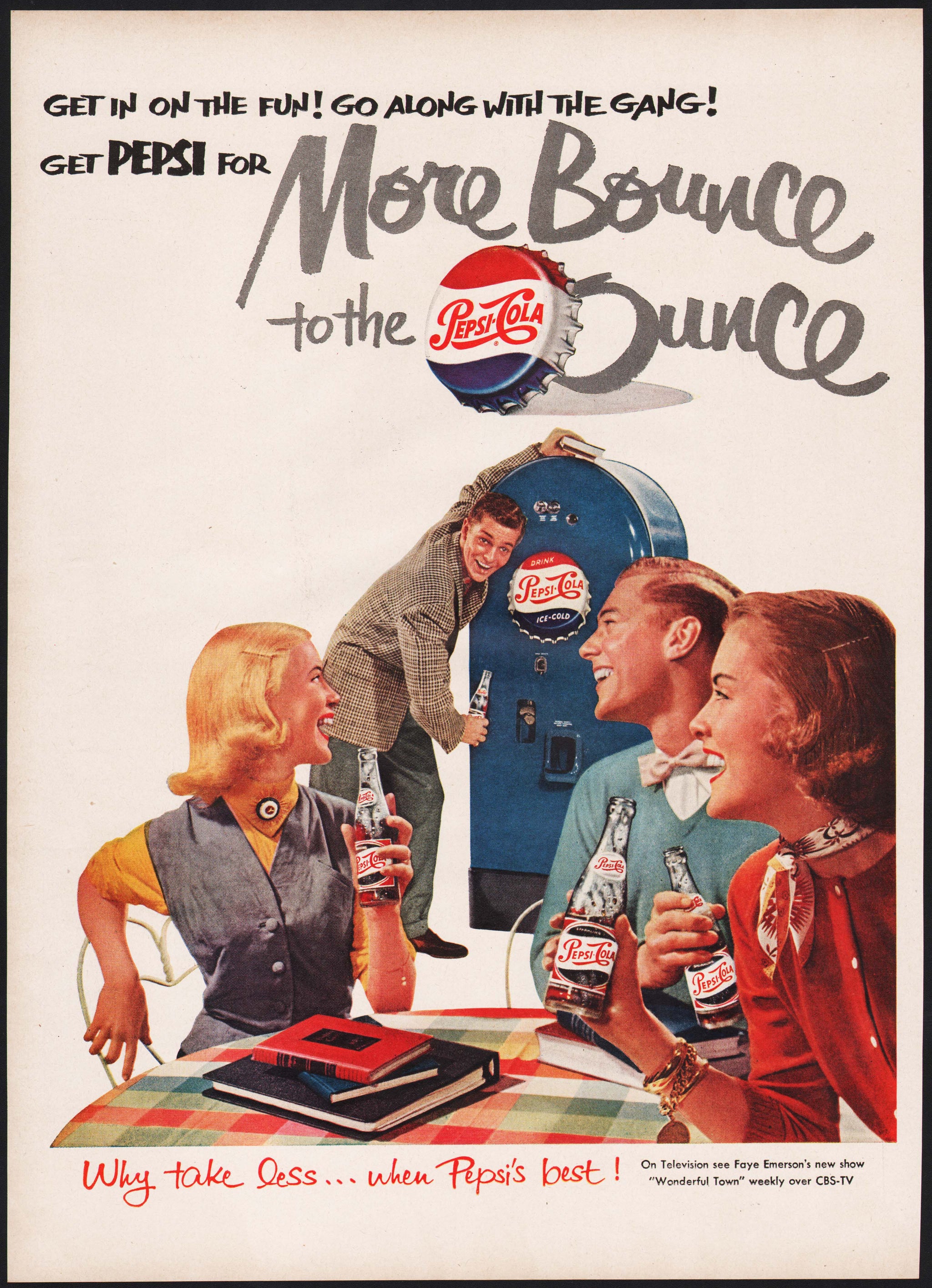 Vintage magazine ad PEPSI COLA 1951 More Bounce to the Ounce Jacobs 50 –  Mistercola