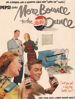 Vintage magazine ad PEPSI COLA from 1951 More Bounce to the Ounce soda bottles