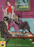 Vintage magazine ad PEPSI COLA 1959 So sociable so smart Roy Besser artwork