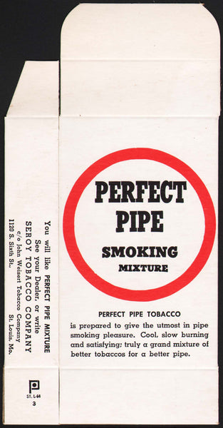 Vintage box PERFECT PIPE Seroy Tobacco St Louis Missouri new old stock n-mint empty