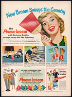 Vintage magazine ad PERMA BROOM 1949 with Electrene bristles and the Whisk off
